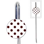 Polka Dots - Bulgarian Rose Red on White Book Mark
