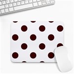 Polka Dots - Bulgarian Rose Red on White Small Mousepad