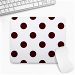 Polka Dots - Bulgarian Rose Red on White Large Mousepad