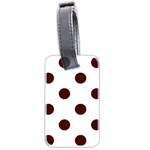 Polka Dots - Bulgarian Rose Red on White Luggage Tag (Two Sides)