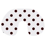 Polka Dots - Bulgarian Rose Red on White Travel Neck Pillow