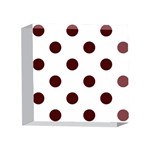 Polka Dots - Bulgarian Rose Red on White 4 x 4  Acrylic Photo Block