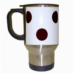 Polka Dots - Bulgarian Rose Red on White Travel Mug (White)