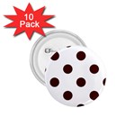Polka Dots - Bulgarian Rose Red on White 1.75  Button (10 pack)