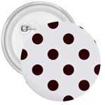 Polka Dots - Bulgarian Rose Red on White 3  Button