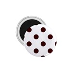 Polka Dots - Bulgarian Rose Red on White 1.75  Magnet