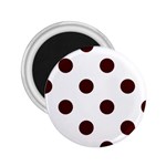 Polka Dots - Bulgarian Rose Red on White 2.25  Magnet