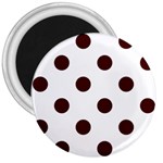 Polka Dots - Bulgarian Rose Red on White 3  Magnet
