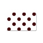 Polka Dots - Bulgarian Rose Red on White Magnet (Name Card)