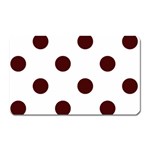 Polka Dots - Bulgarian Rose Red on White Magnet (Rectangular)