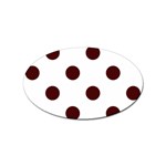 Polka Dots - Bulgarian Rose Red on White Sticker (Oval)