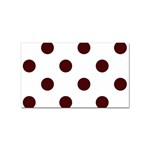 Polka Dots - Bulgarian Rose Red on White Sticker (Rectangular)