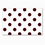 Polka Dots - Bulgarian Rose Red on White Postcards 5  x 7  (Pkg of 10)