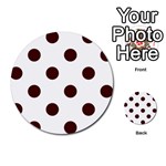 Polka Dots - Bulgarian Rose Red on White Multi-purpose Cards (Round)