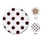 Polka Dots - Bulgarian Rose Red on White Playing Cards (Round)