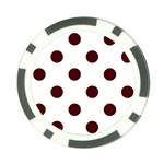 Polka Dots - Bulgarian Rose Red on White Poker Chip Card Guard (10 pack)