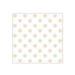 Polka Dots - Pearl Brown on White Satin Bandana Scarf