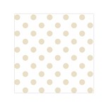 Polka Dots - Pearl Brown on White Small Satin Scarf  (Square)