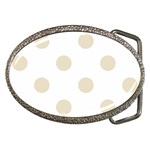 Polka Dots - Pearl Brown on White Belt Buckle