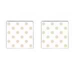 Polka Dots - Pearl Brown on White Cufflinks (Square)
