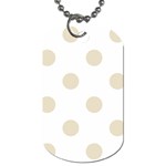 Polka Dots - Pearl Brown on White Dog Tag (Two Sides)
