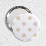 Polka Dots - Pearl Brown on White 2.25  Handbag Mirror