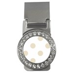 Polka Dots - Pearl Brown on White Money Clip (CZ)