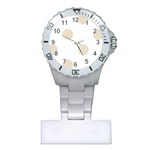 Polka Dots - Pearl Brown on White Nurses Watch