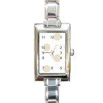 Polka Dots - Pearl Brown on White Rectangle Italian Charm Watch
