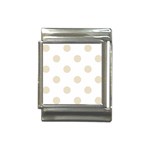 Polka Dots - Pearl Brown on White Italian Charm (13mm)