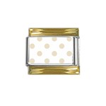Polka Dots - Pearl Brown on White Gold Trim Italian Charm (9mm)