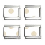 Polka Dots - Pearl Brown on White 9mm Italian Charm (4 pack)