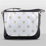 Polka Dots - Pearl Brown on White Messenger Bag