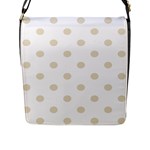 Polka Dots - Pearl Brown on White Flap Closure Messenger Bag (L)
