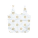 Polka Dots - Pearl Brown on White Full Print Recycle Bag (S)