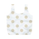 Polka Dots - Pearl Brown on White Full Print Recycle Bag (M)
