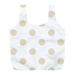 Polka Dots - Pearl Brown on White Full Print Recycle Bag (L)