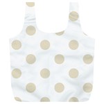 Polka Dots - Pearl Brown on White Full Print Recycle Bag (XL)