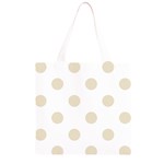 Polka Dots - Pearl Brown on White Grocery Light Tote Bag