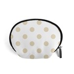 Polka Dots - Pearl Brown on White Accessory Pouch (Small)