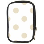 Polka Dots - Pearl Brown on White Compact Camera Leather Case