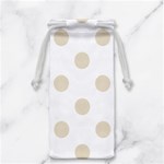 Polka Dots - Pearl Brown on White Jewelry Bag