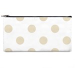 Polka Dots - Pearl Brown on White Pencil Case