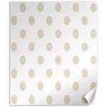 Polka Dots - Pearl Brown on White Canvas 8  x 10 