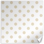 Polka Dots - Pearl Brown on White Canvas 20  x 20 
