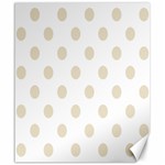 Polka Dots - Pearl Brown on White Canvas 20  x 24 