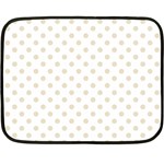 Polka Dots - Pearl Brown on White Fleece Blanket (Mini)
