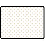Polka Dots - Pearl Brown on White Double Sided Fleece Blanket (Large) (Two Sides)