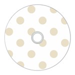 Polka Dots - Pearl Brown on White CD Wall Clock