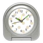Polka Dots - Pearl Brown on White Desk Alarm Clock